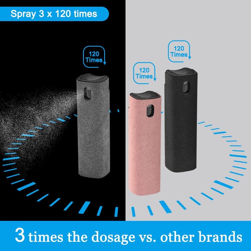 walrfid 3Pcs Laptop Cleaner, Computer Screen Cleaner Spray and Wipe, Electronic Laptop Cleaning Kit for iPad, iPhone, Cellphone, Monitor, MacBook Pro, Car Display, Tablet, TV, Kindle, Grey Pink Black - Image 5